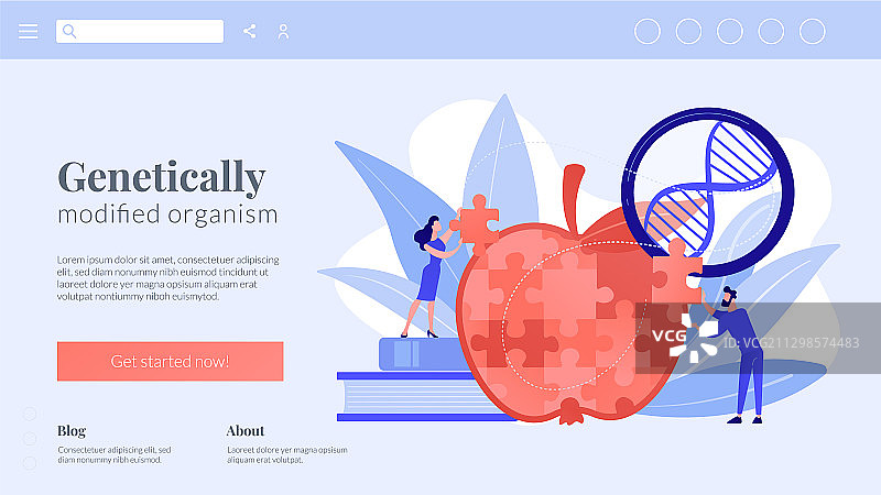 基因改造生物概念落地页图片素材