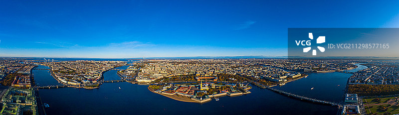 圣彼得堡城市建筑的航拍景色图片素材