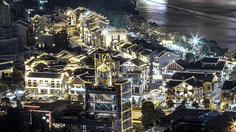 窑埠古镇之夜图片素材