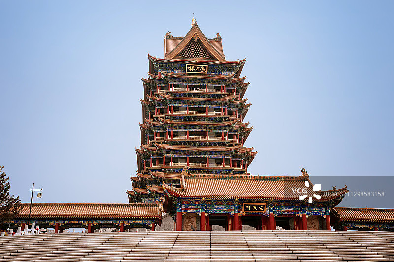 中国宁夏吴忠青铜峡市黄河楼风景区图片素材