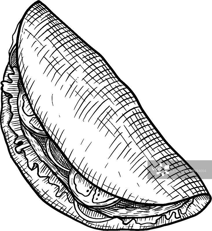 手绘草图风格墨西哥传统玉米卷图片素材