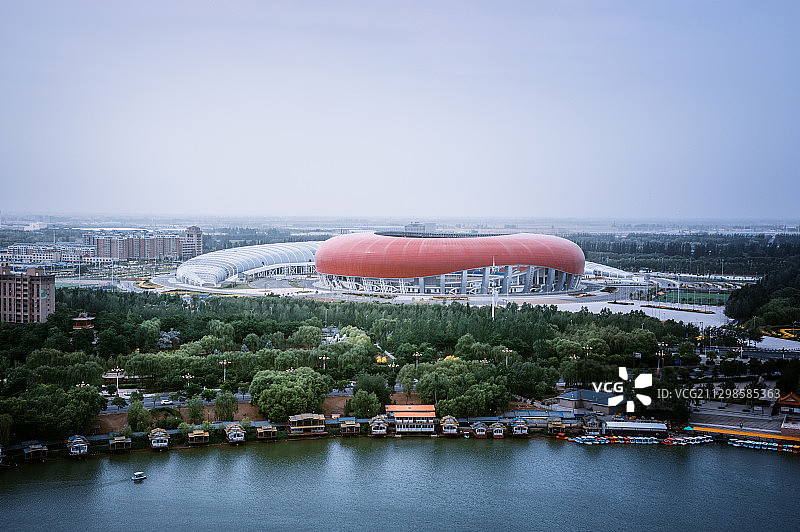 中国宁夏吴忠青铜峡城市自然风光图片素材