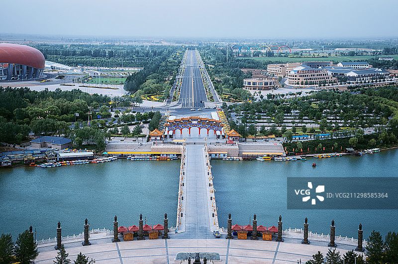 中国宁夏吴忠青铜峡城市自然风光图片素材