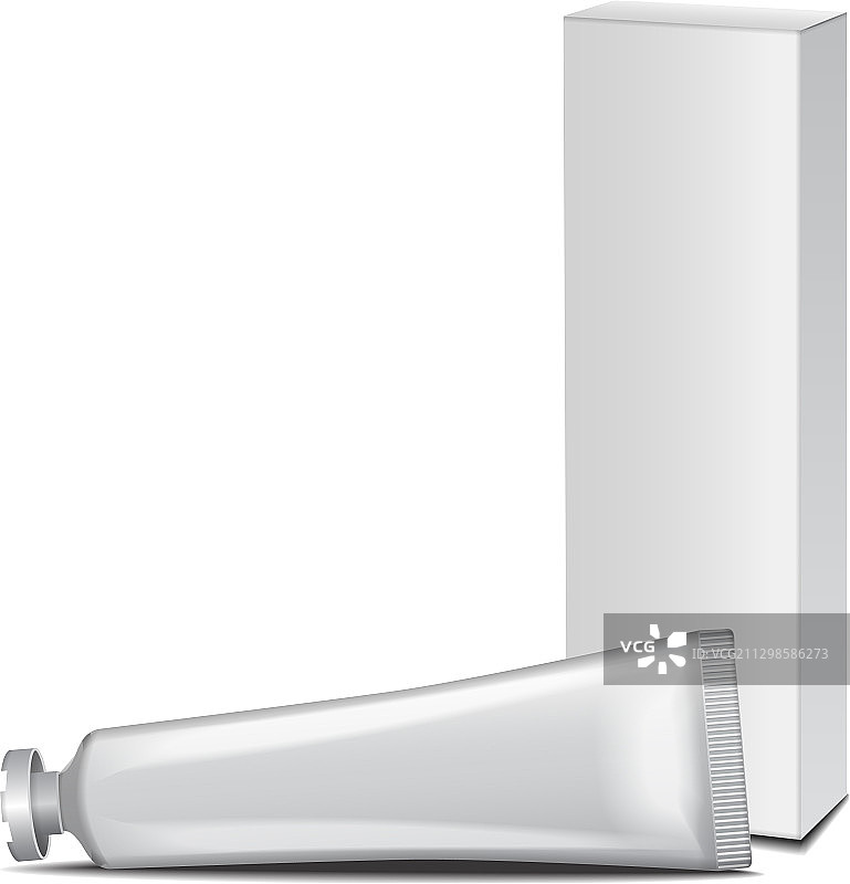 白色样品管和白色盒子-乳霜凝胶图片素材