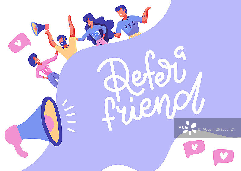 推荐朋友文字banner概念媒体图片素材