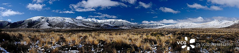 图朗伊雪山全景，新西兰图片素材