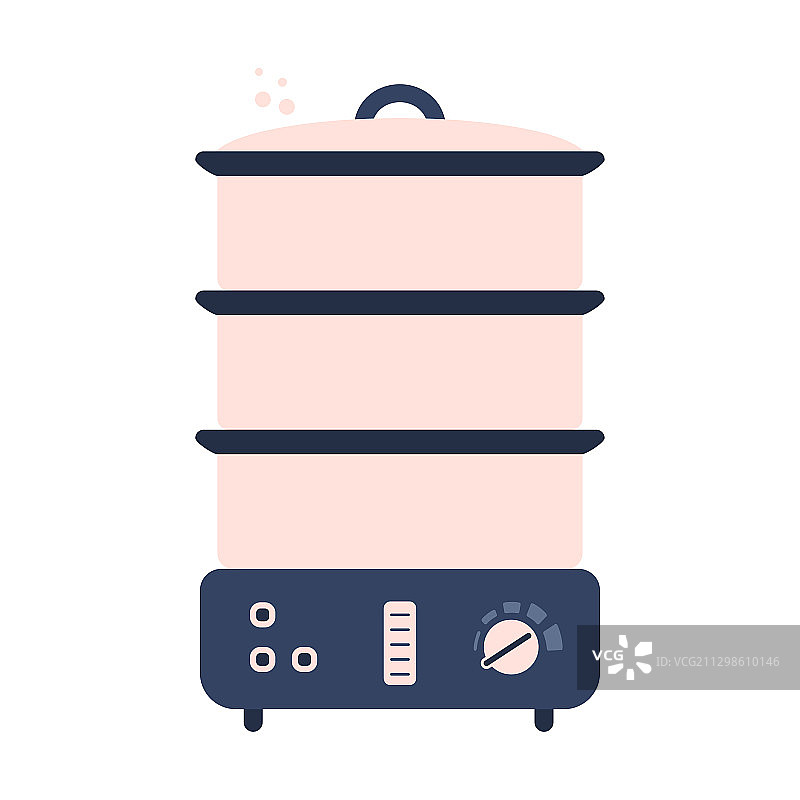 扁平电动食物蒸锅图标厨房电器图片素材
