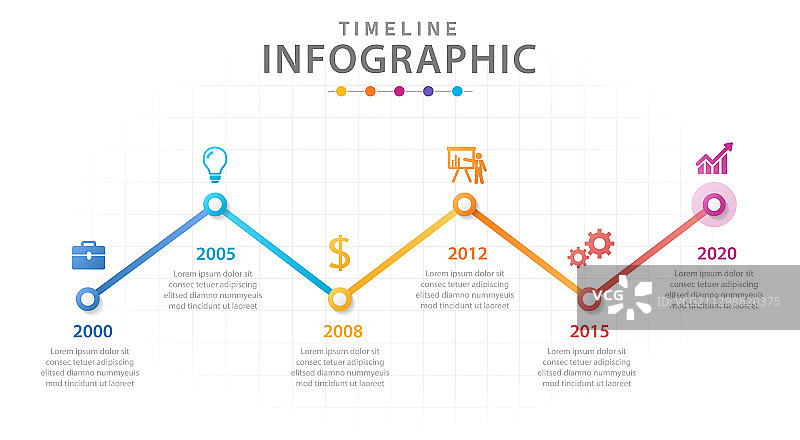 现代商务五步信息图模板图片素材