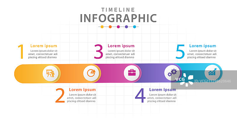 5步商务信息图表模板图片素材