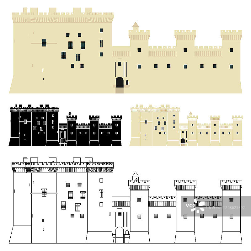 塔拉斯孔城堡正面图图片素材