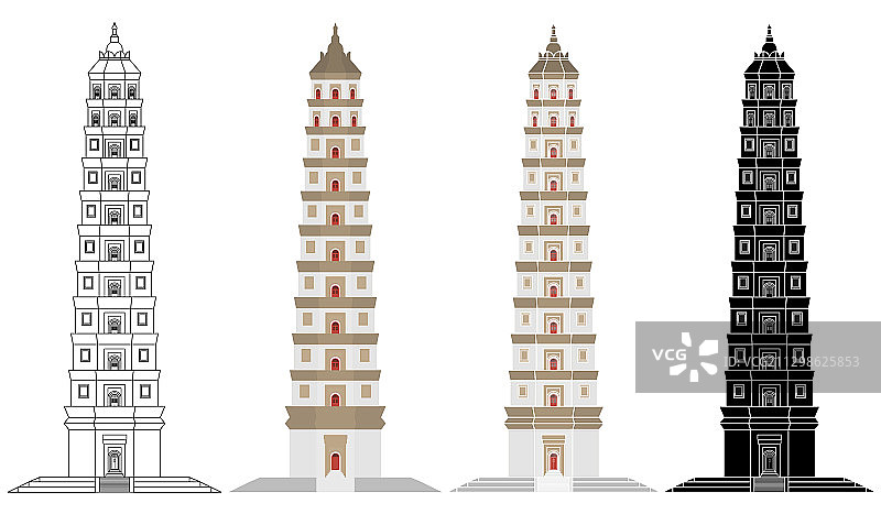 料敌塔正面图图片素材