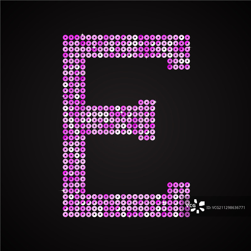 紫色粉色闪光亮片圆点字母 - e图片素材