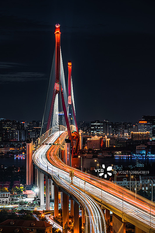 杨浦大桥夜景图片素材