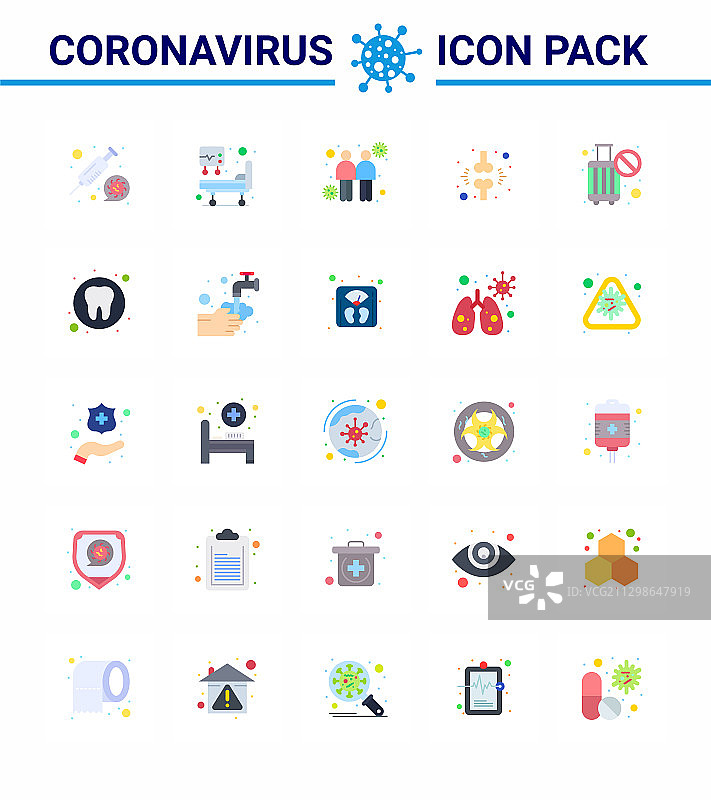 新冠病毒防护扁平图标图片素材