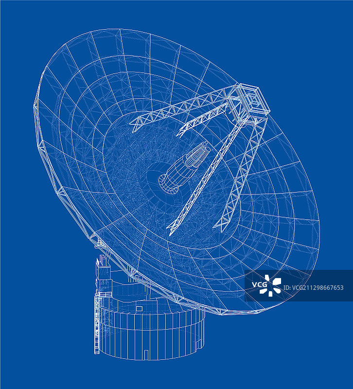 射电望远镜概念轮廓图片素材