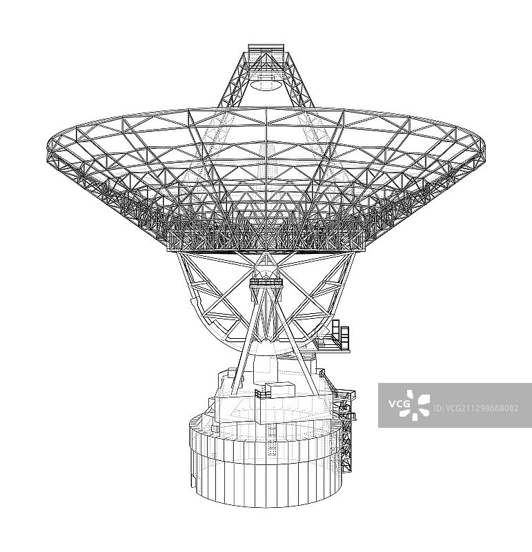 射电望远镜概念轮廓图片素材