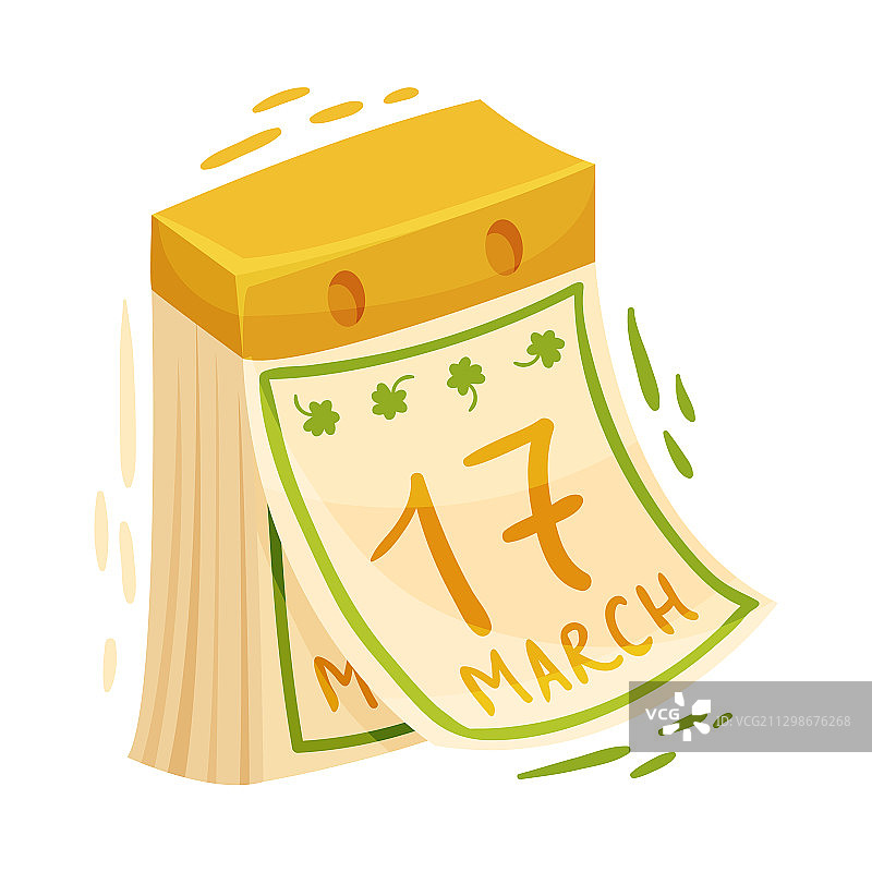 圣帕特里克节日期日历图片素材