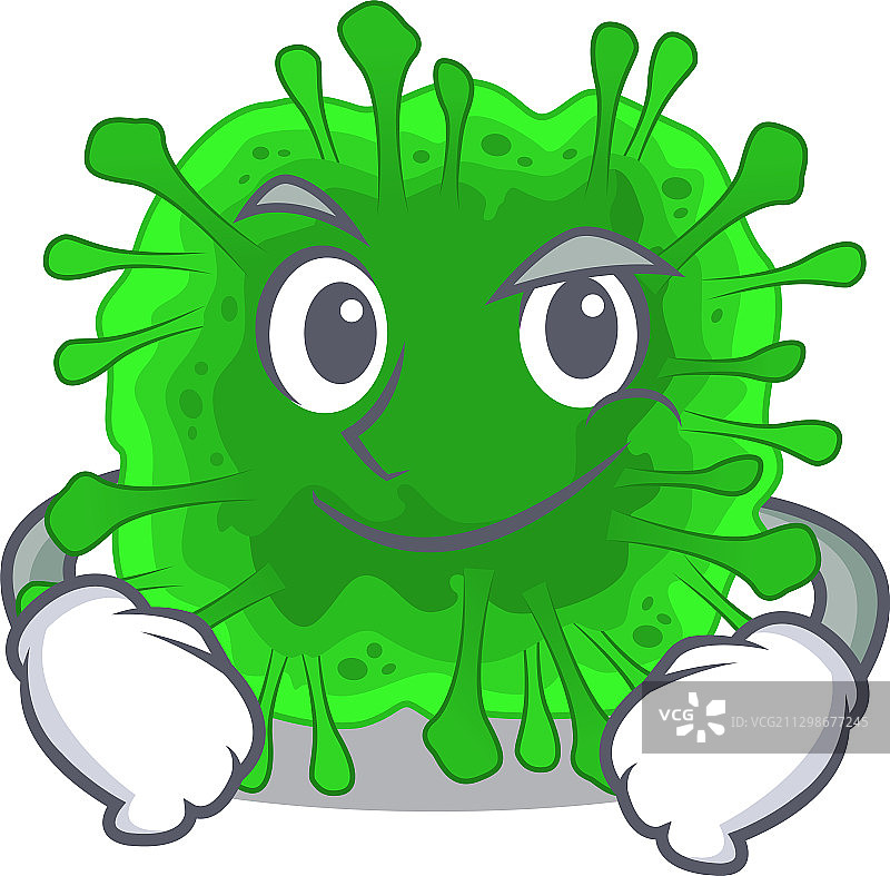 做着自信手势的滑稽小RNA病毒图片素材