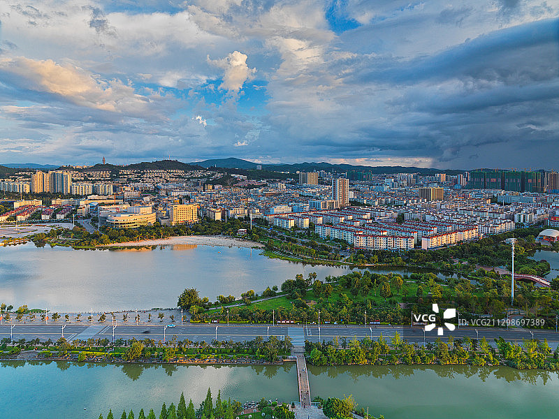 云南省玉溪市城市风光图片素材