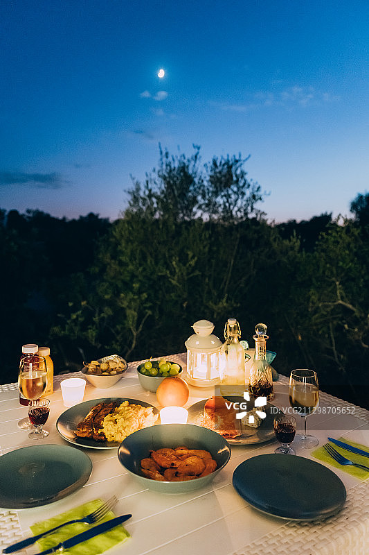 晚霞烛光晚餐图片素材
