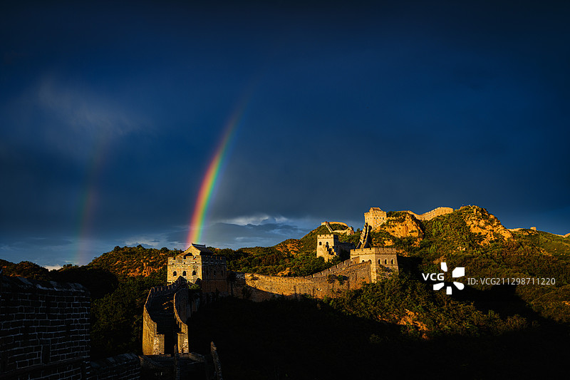 金山岭彩虹图片素材