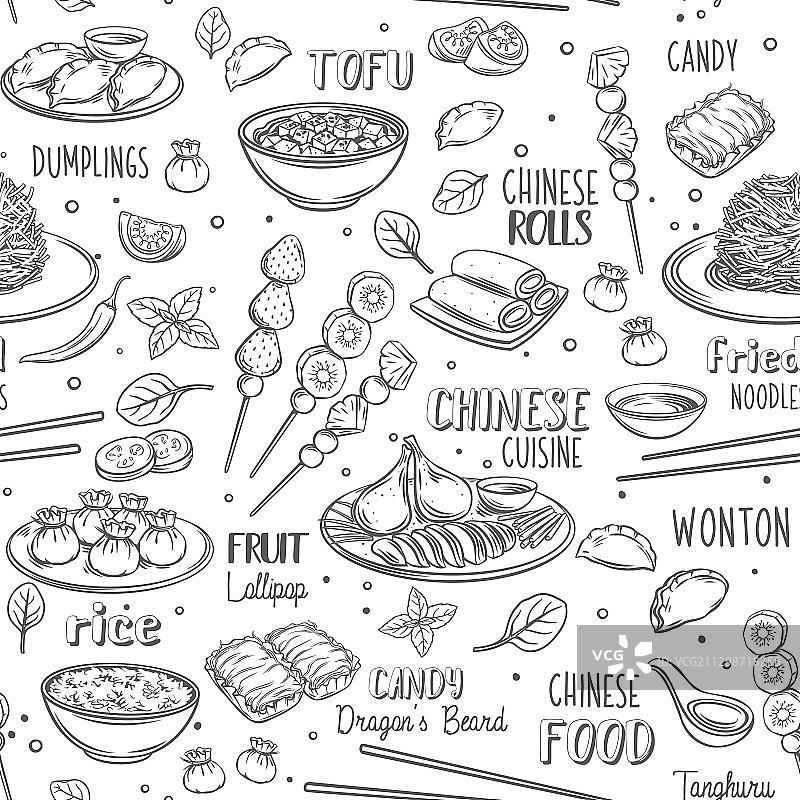 中餐美食无缝图案图片素材