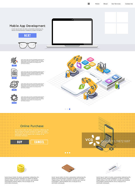 移动应用程序网页布局图片素材
