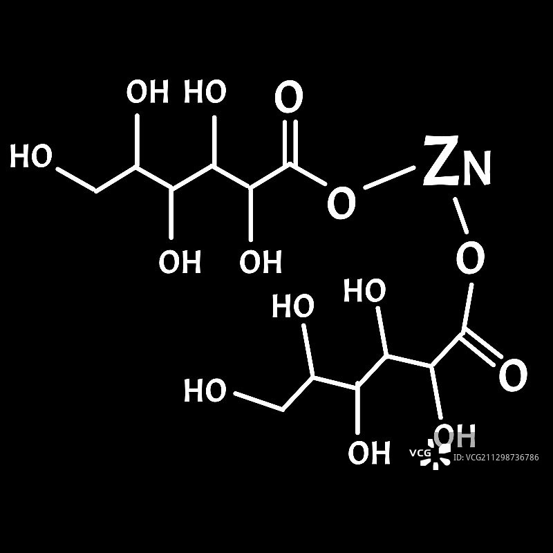 葡萄糖酸锌分子化学式图片素材