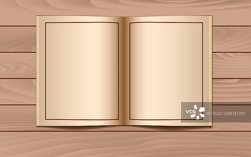 木桌上的旧书空白页图片素材