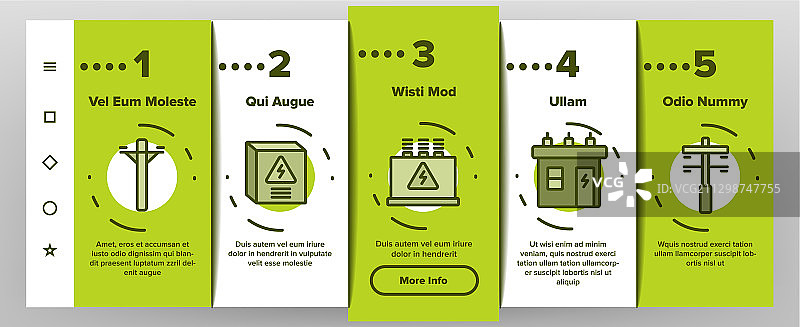 电力线引导图标集图片素材