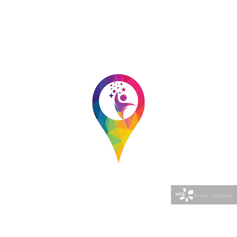 人类与地图指针标志设计图片素材