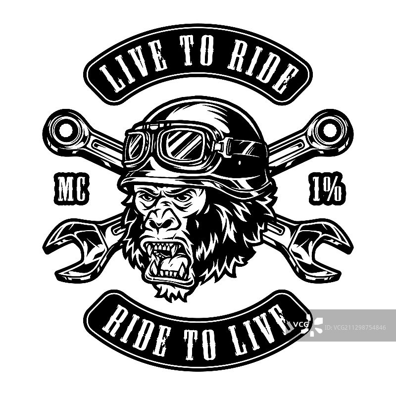 复古定制摩托车单色标志图片素材