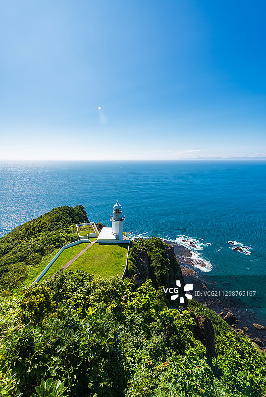 日本北海道绘鞆半岛室兰市母恋南町地球岬蓝天白云户外风光图片素材