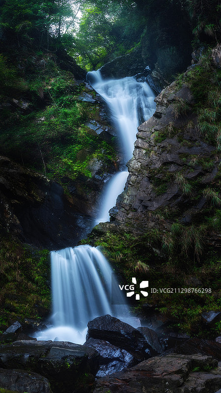 安徽石台牯牛降景区瀑布图片素材