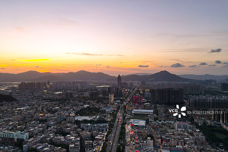 中山坦洲晚霞图片素材