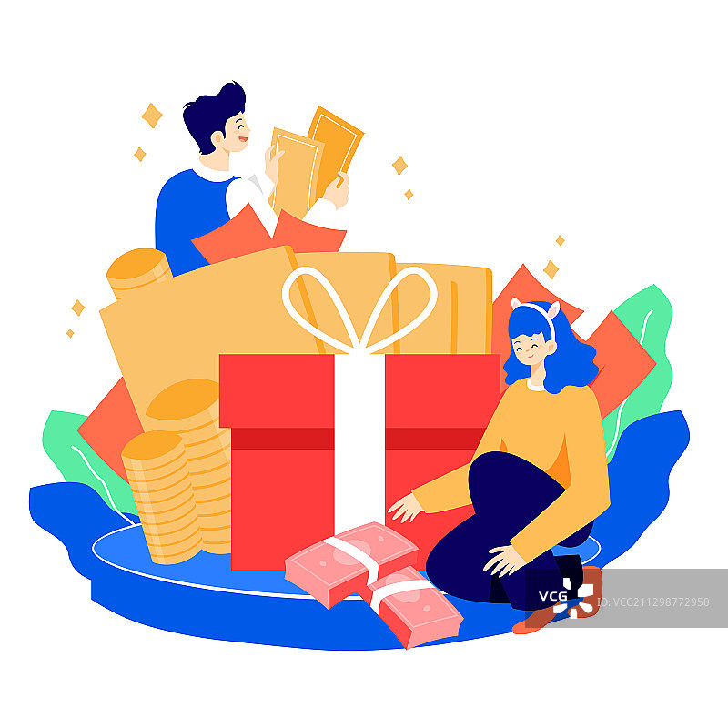 双十一双十二购物节促销电商招商网购互联网金融理财经济矢量插画图片素材