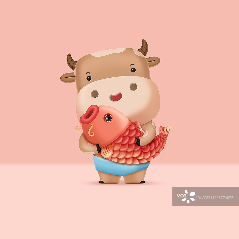 牛年插画图片素材