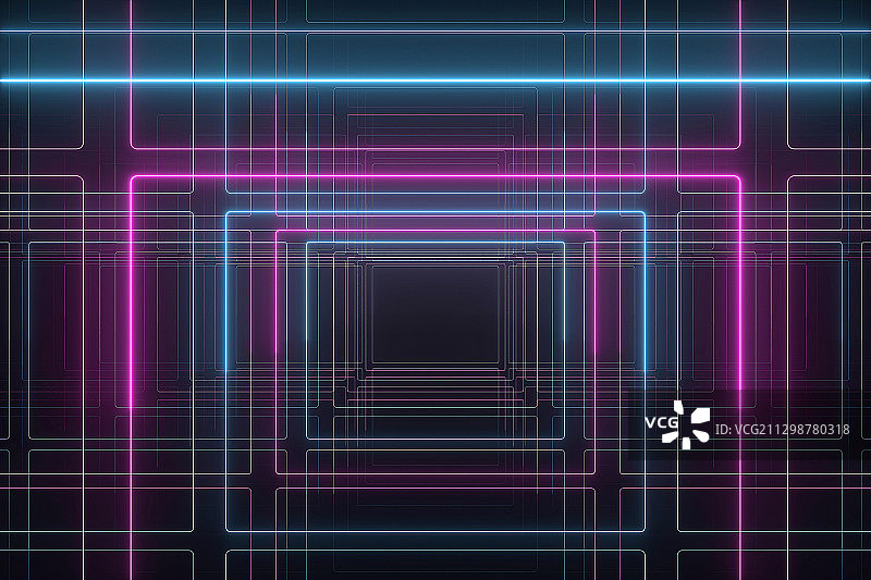 3D抽象现代霓虹灯空间背景图片素材