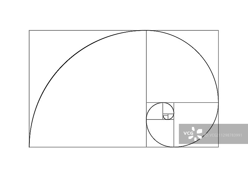 黄金分割比例螺旋分割图片素材