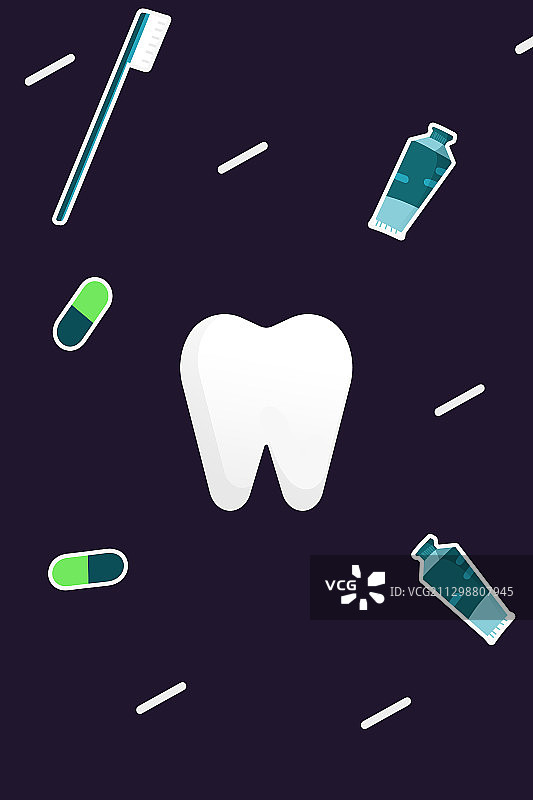 卡通手绘世界爱牙日闪屏插画图片素材