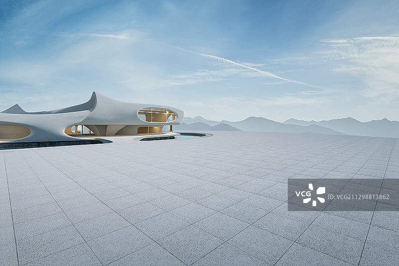 未来_抽象风格_混凝土建筑图片素材