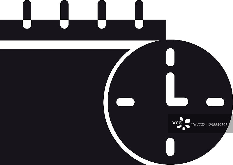 日历和时钟图标轮廓样式图片素材