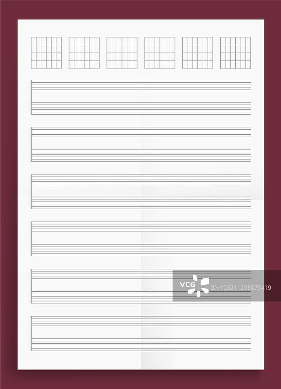 A4标准皱纹吉他乐谱纸图片素材