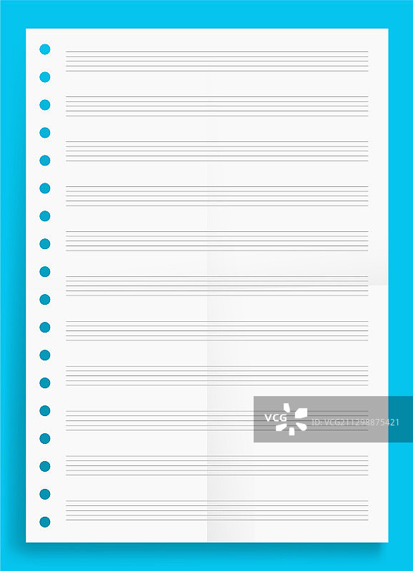 A4标准空白乐谱纸褶皱样式图片素材
