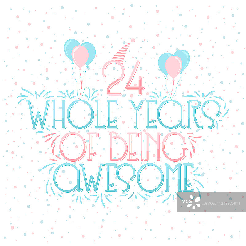 24周年纪念日与24岁生日图片素材