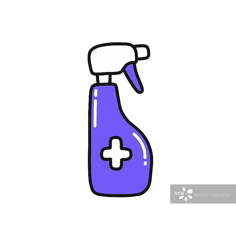 消毒喷雾洗手液涂鸦图标图片素材