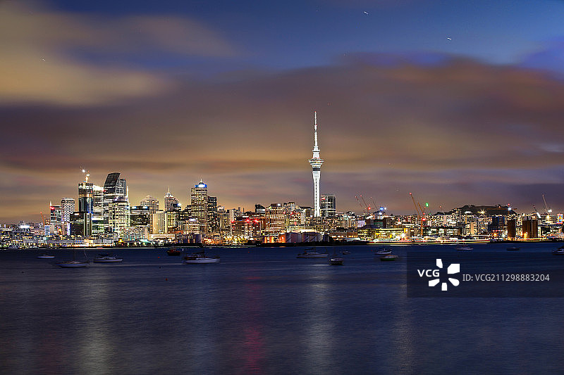新西兰奥克兰城市夜晚图片素材