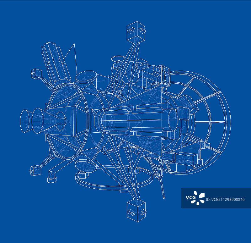 通信卫星概念轮廓图片素材
