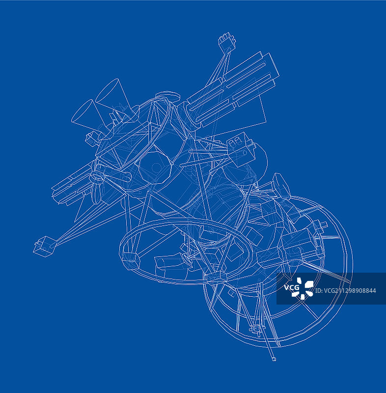 通信卫星概念轮廓图片素材
