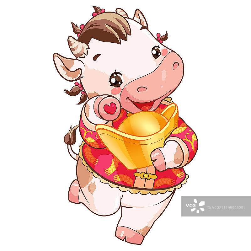 美牛酪酪唐装金元宝图片素材